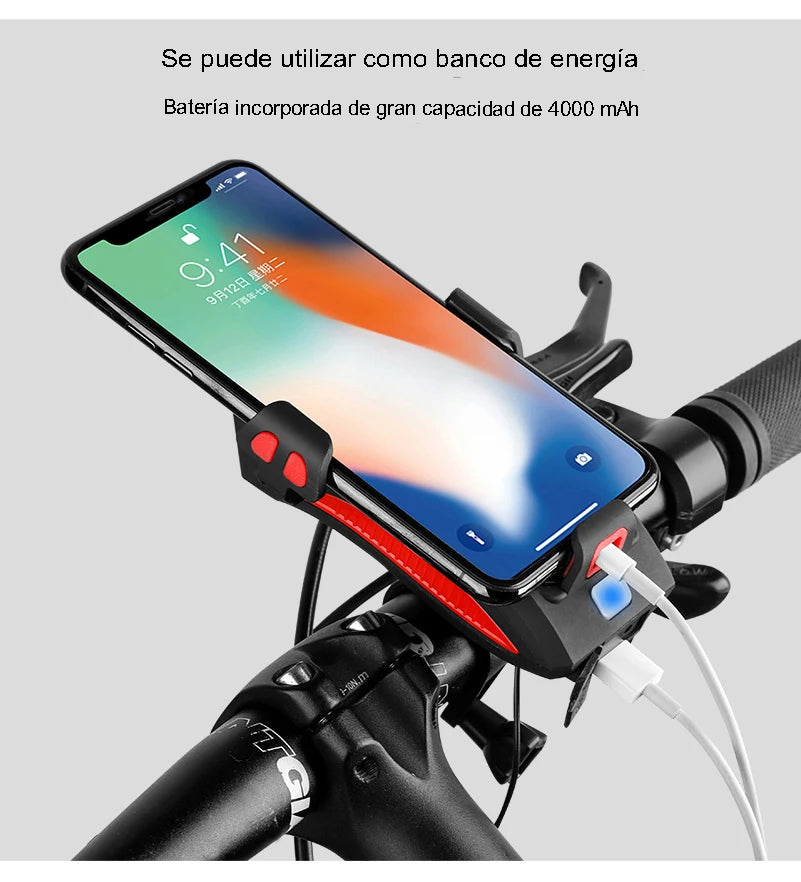 🔥 BIKE SAVE PRO 4 EN 1: LUZ, SOPORTE Y POWER BANK 🚴‍♀️